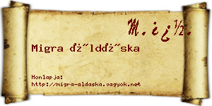 Migra Áldáska névjegykártya